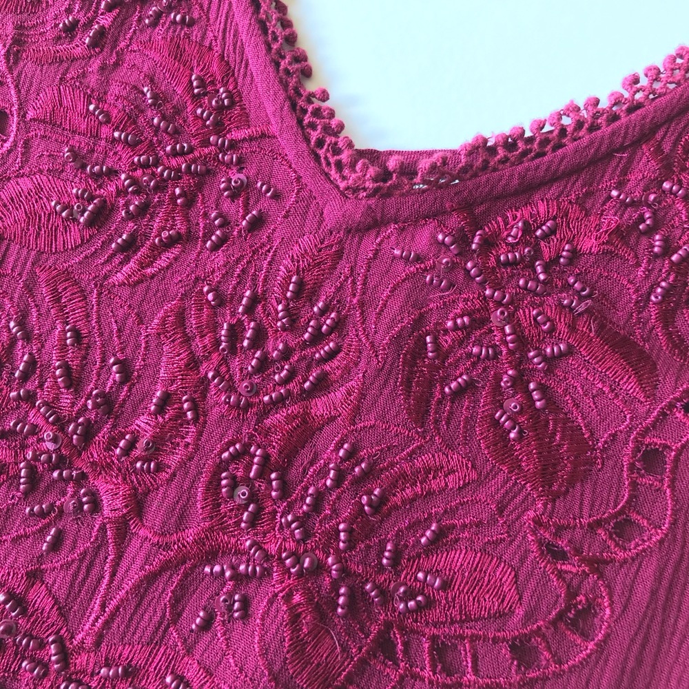 NEW Free People Embellished Slip Dress Beaded - Picture 7 of 8